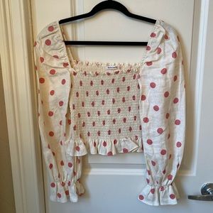 Reformation smocked long sleeve top
